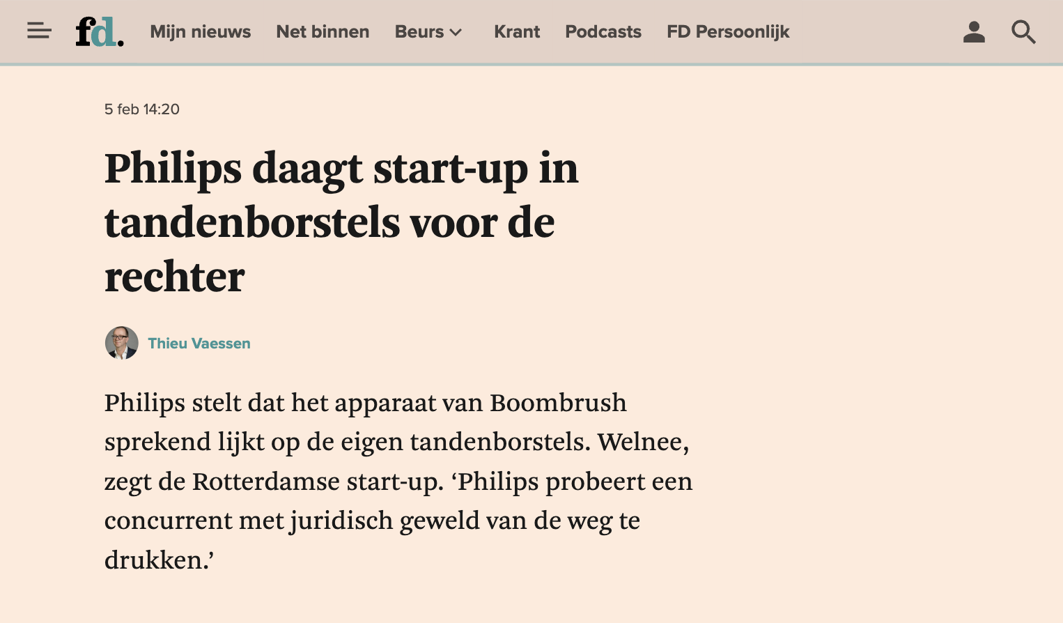 FD publicatie voorbeeld